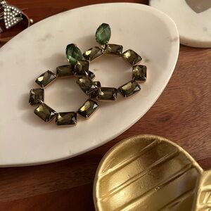 Tory Burch Emerald Green and Gold Earrings